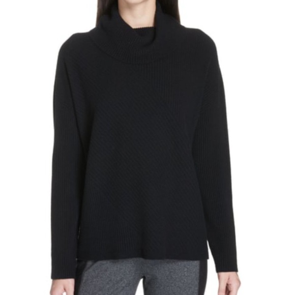Eileen Fisher Sweaters - BOGO! EILEEN FISHER 100% Cashmere Ribbed Draped Turtleneck Sweater Black Small